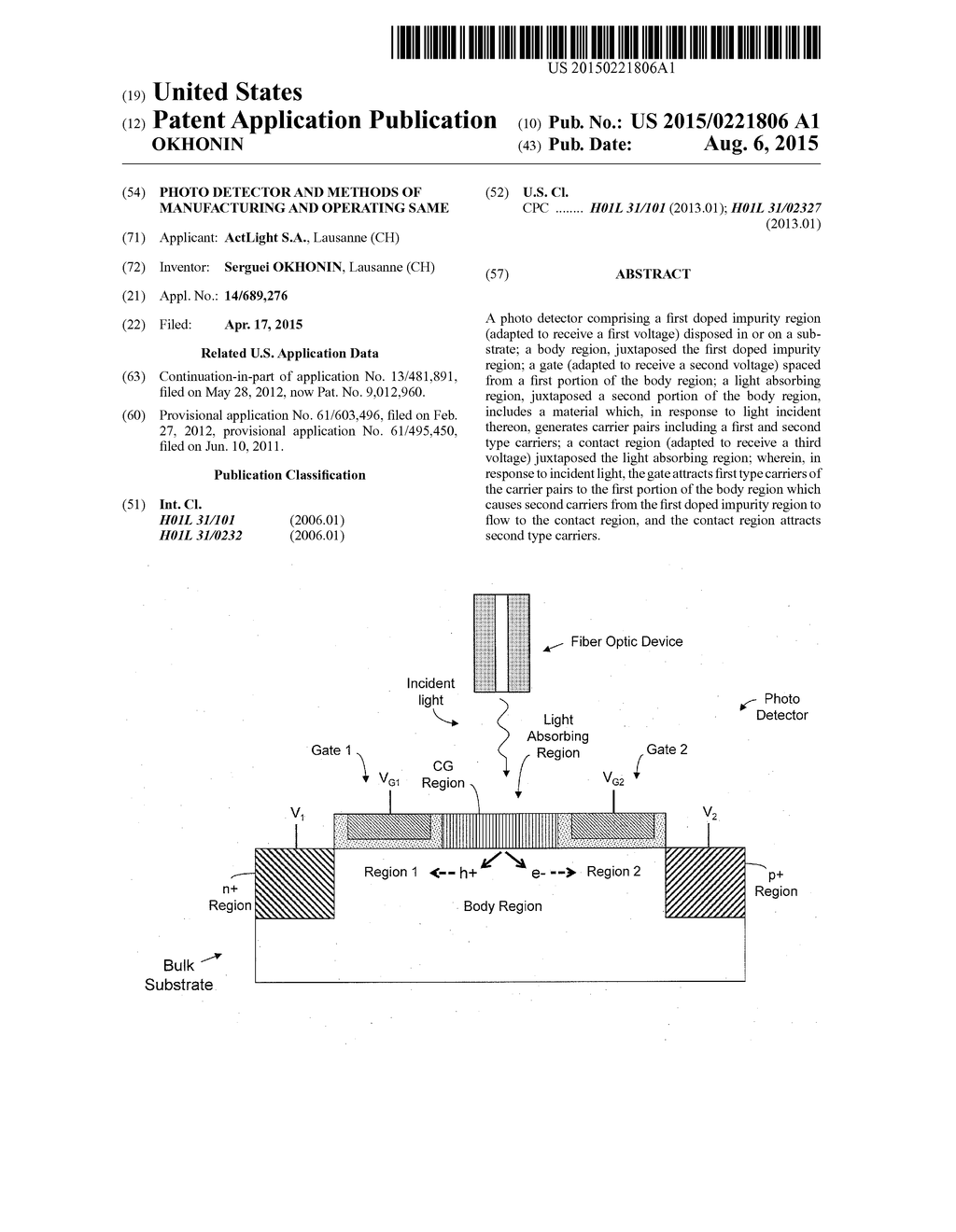 Photo Detector and Methods of Manufacturing and Operating Same - diagram, schematic, and image 01