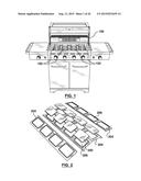 BARBECUE HEAT PLATE ASSEMBLY HAVING HEAT PLATE WITH CO-PLANAR HEAT     DISTRIBUTION ELEMENT diagram and image