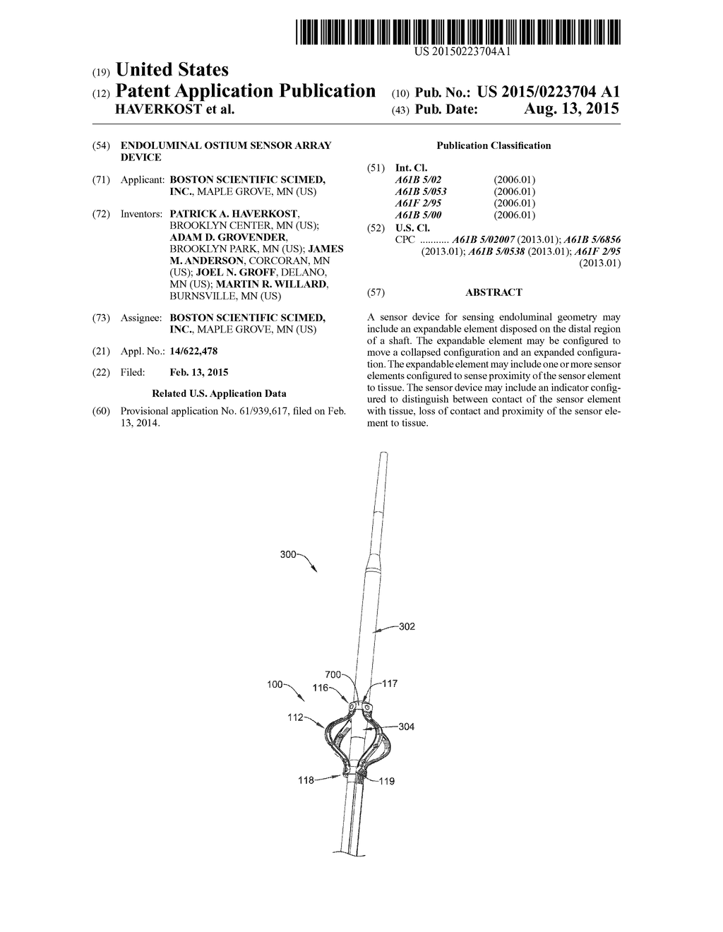 ENDOLUMINAL OSTIUM SENSOR ARRAY DEVICE - diagram, schematic, and image 01