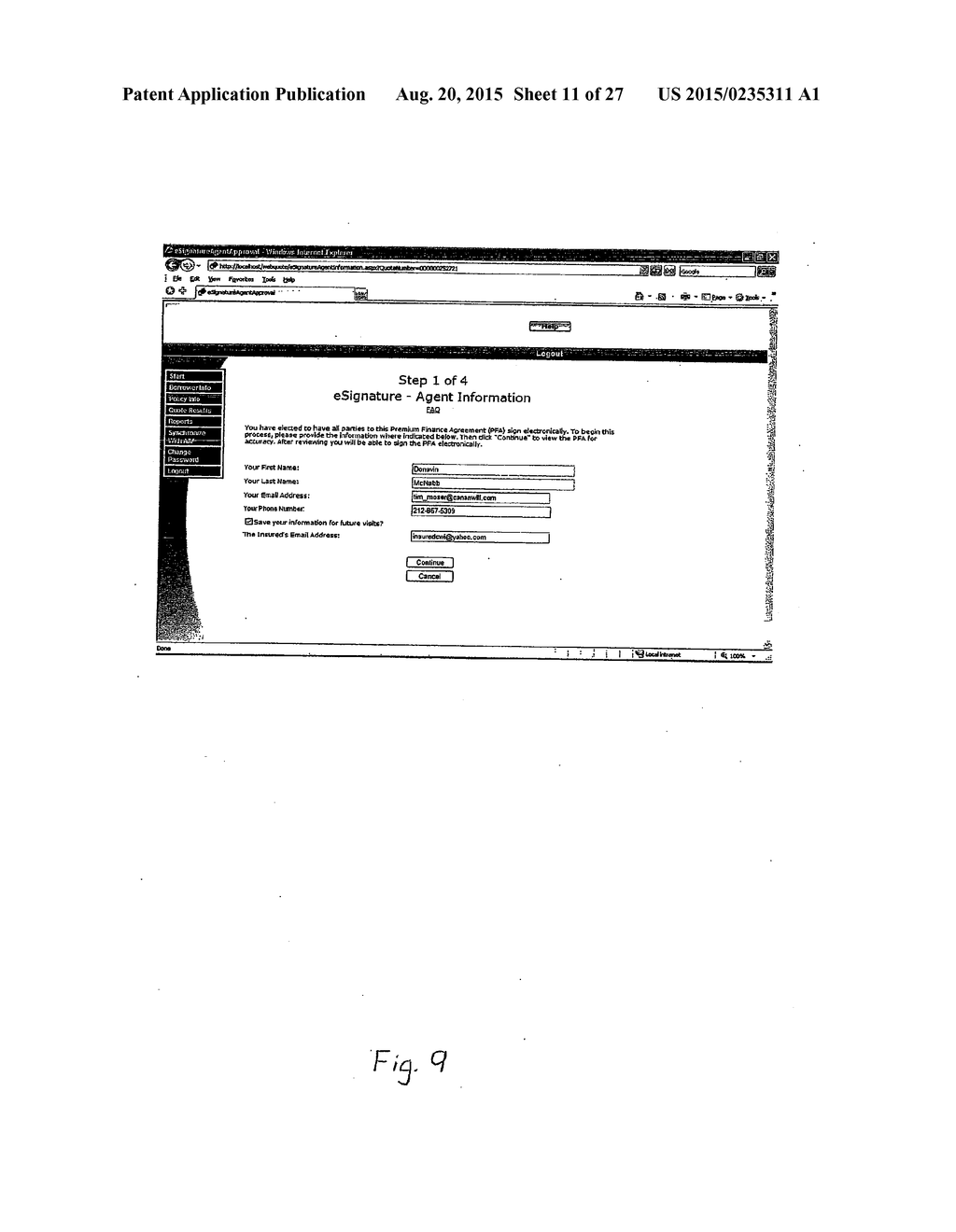 System and Method of Electronically Perfecting A Premium Finance Agreement - diagram, schematic, and image 12