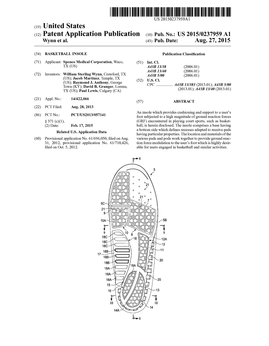 Basketball Insole - diagram, schematic, and image 01