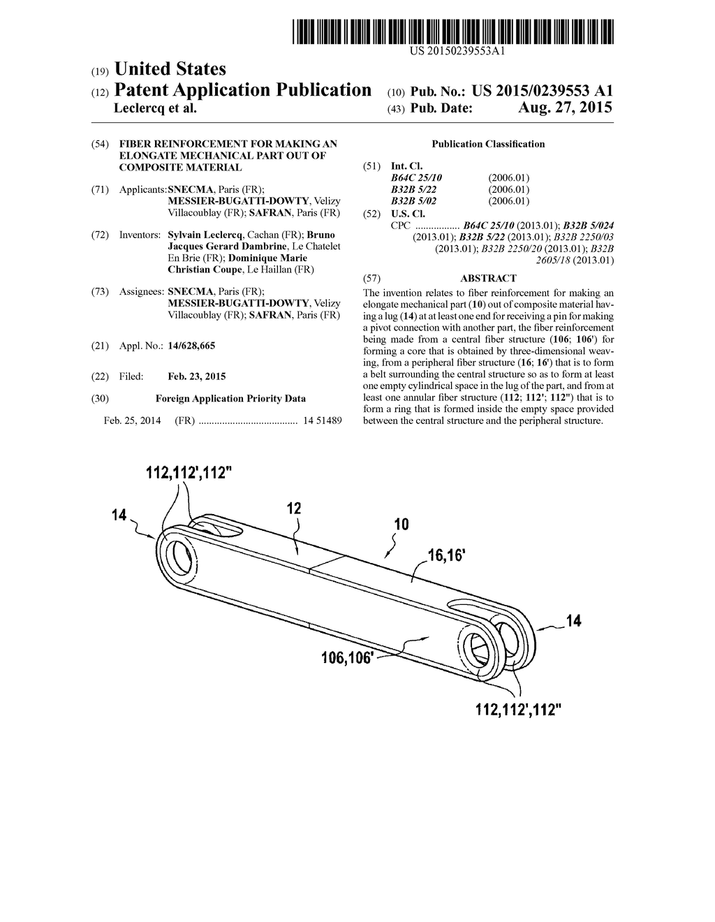 FIBER REINFORCEMENT FOR MAKING AN ELONGATE MECHANICAL PART OUT OF     COMPOSITE MATERIAL - diagram, schematic, and image 01