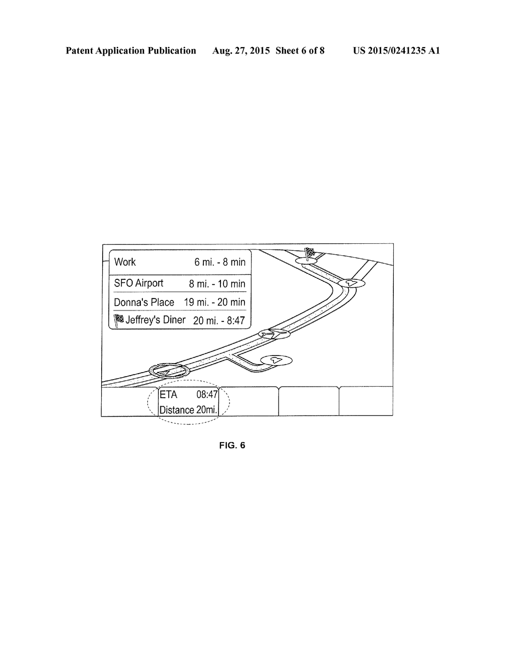 DISPLAY OF ESTIMATED TIME TO ARRIVAL AT UPCOMING PERSONALIZED ROUTE     WAYPOINTS - diagram, schematic, and image 07