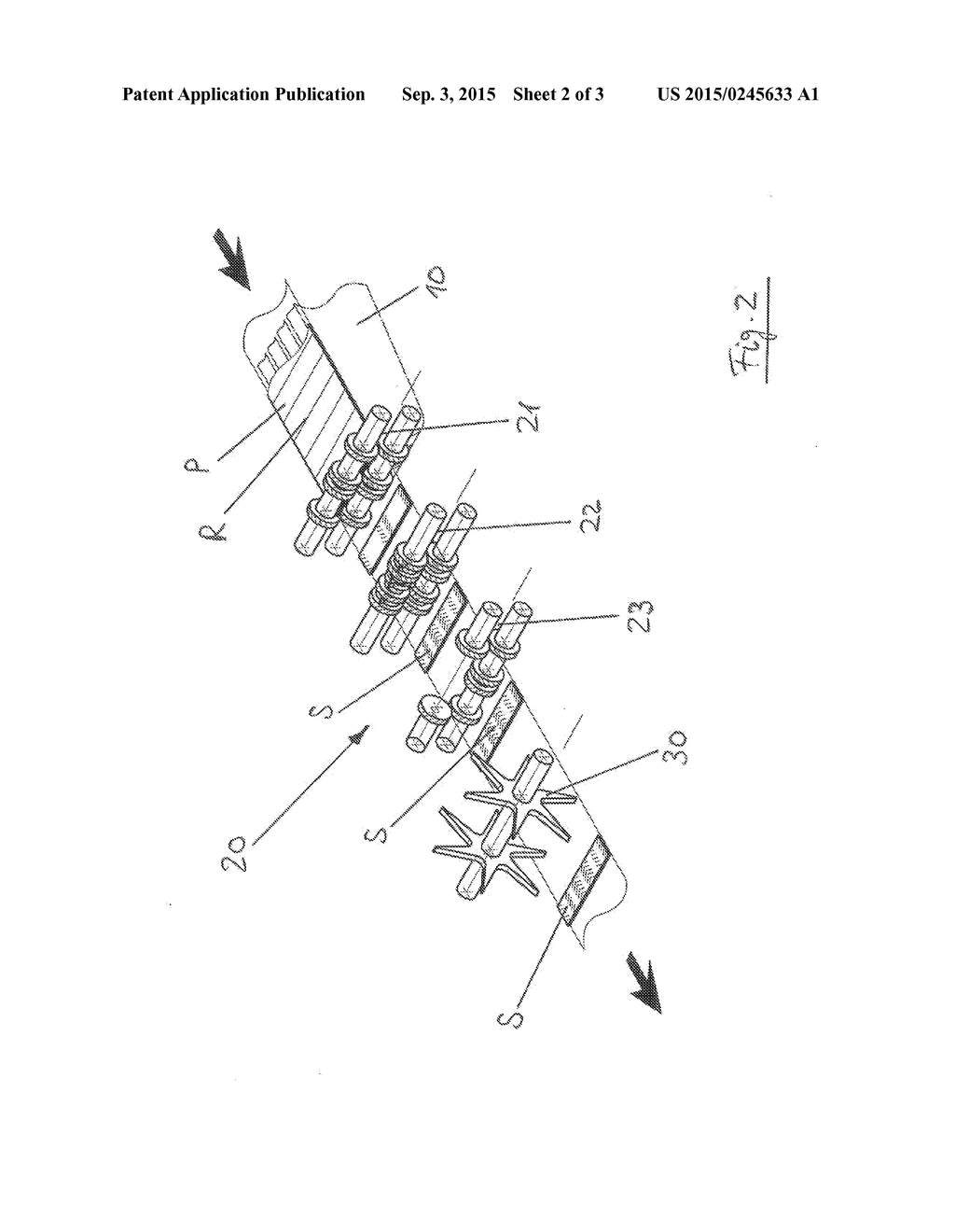 Method and Device for Producing Strip-Shaped Objects, in Particular Sticks     of Chewing Gum - diagram, schematic, and image 03