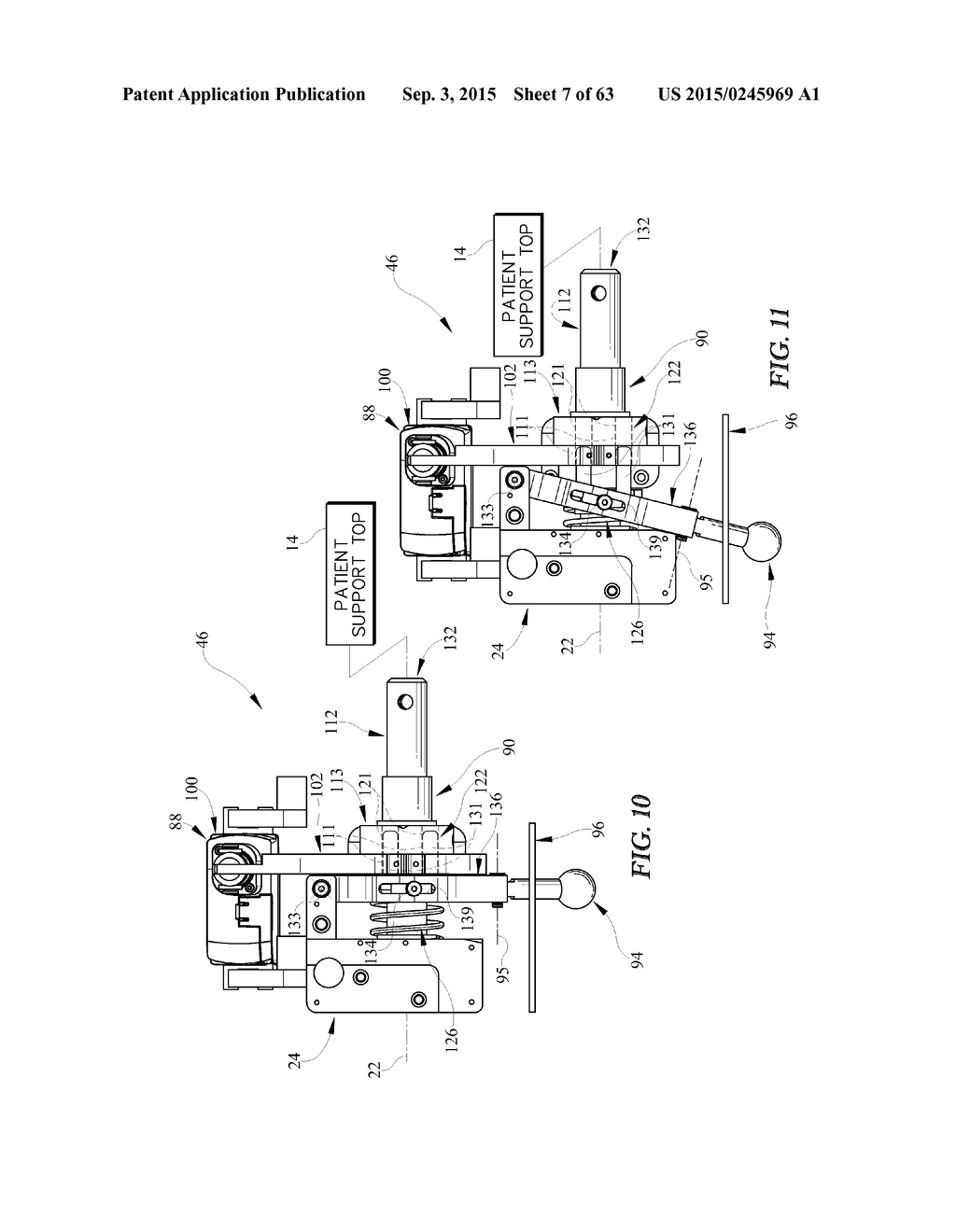 DUAL COLUMN SURGICAL TABLE HAVING A SINGLE-HANDLE UNLOCK FOR TABLE     ROTATION - diagram, schematic, and image 08