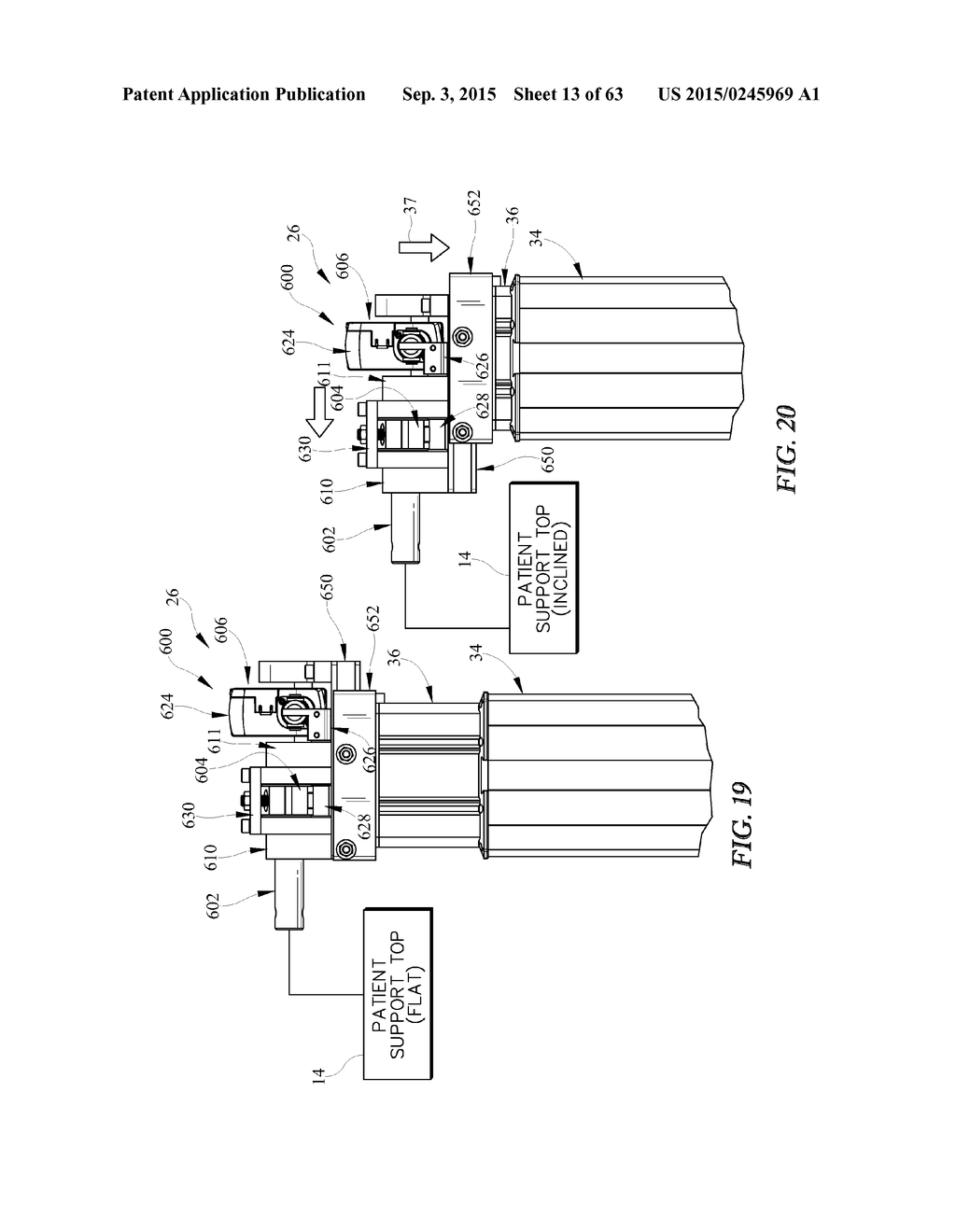 DUAL COLUMN SURGICAL TABLE HAVING A SINGLE-HANDLE UNLOCK FOR TABLE     ROTATION - diagram, schematic, and image 14