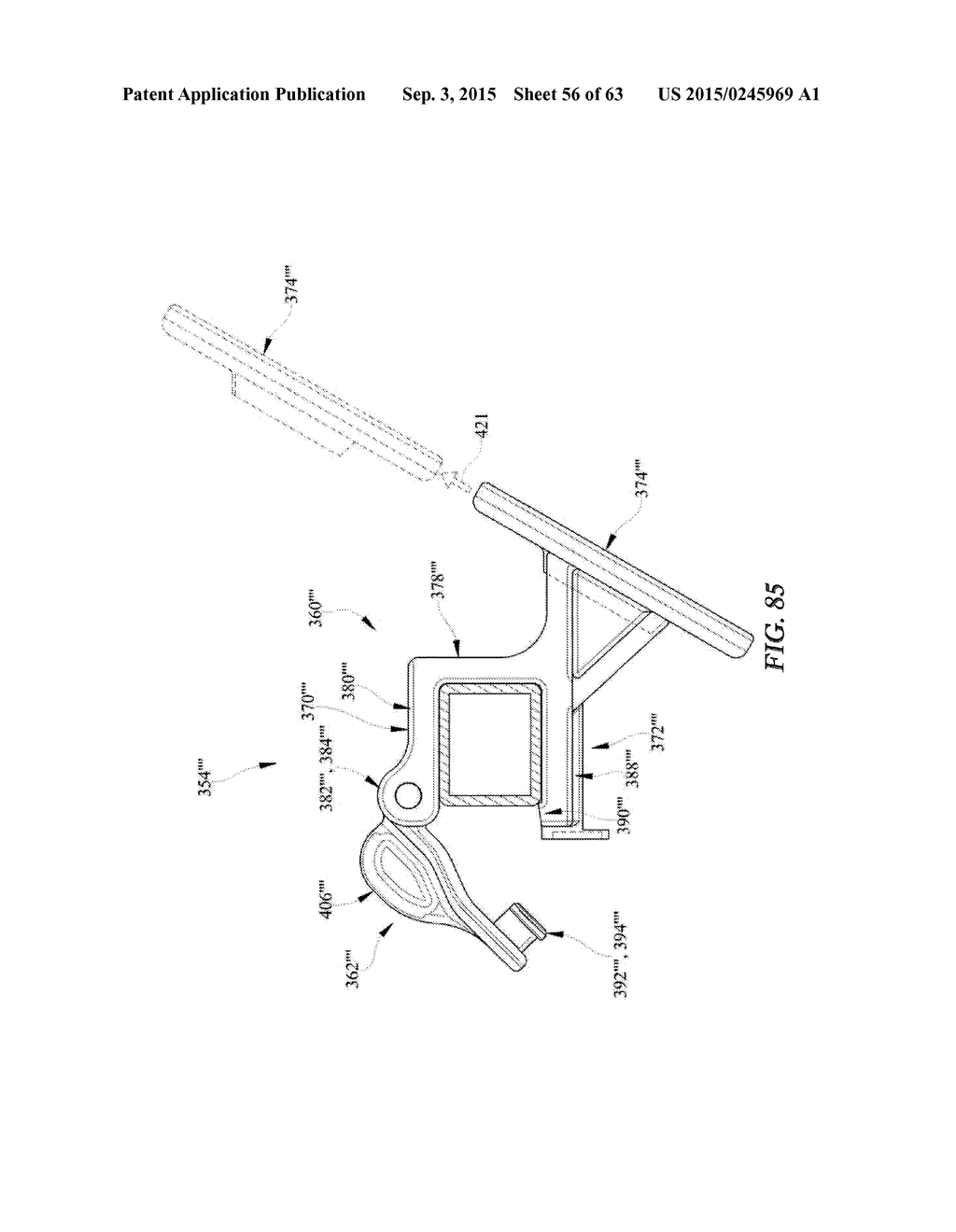 DUAL COLUMN SURGICAL TABLE HAVING A SINGLE-HANDLE UNLOCK FOR TABLE     ROTATION - diagram, schematic, and image 57