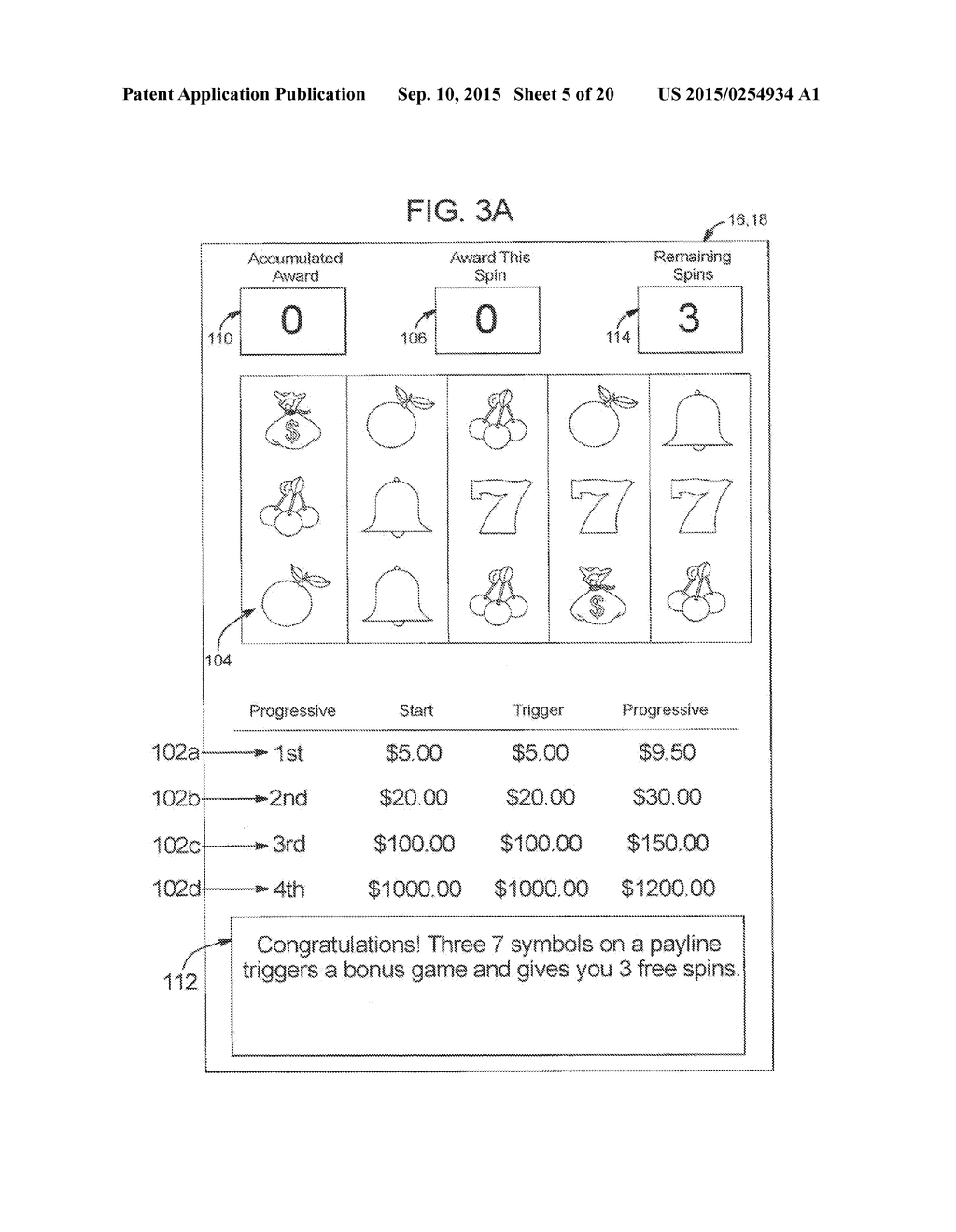 GAMING SYSTEM AND METHOD FOR PROVIDING MULTIPLE LEVEL PROGRESSIVE AWARDS     WITH INCREASED ODDS OF WINNING HIGHER LEVEL PROGRESSIVE AWARDS - diagram, schematic, and image 06