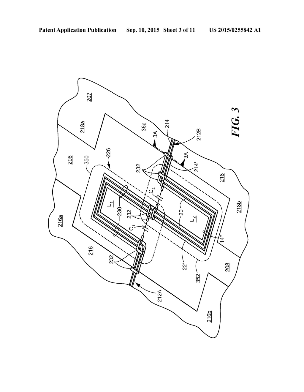 MICROWAVE COUPLING STRUCTURE FOR SUPPRESSING COMMON MODE SIGNALS WHILE     PASSING DIFFERENTIAL MODE SIGNALS BETWEEN A PAIR OF COPLANAR WAVEGUIDE     (CPW) TRANSMISSION LINES - diagram, schematic, and image 04