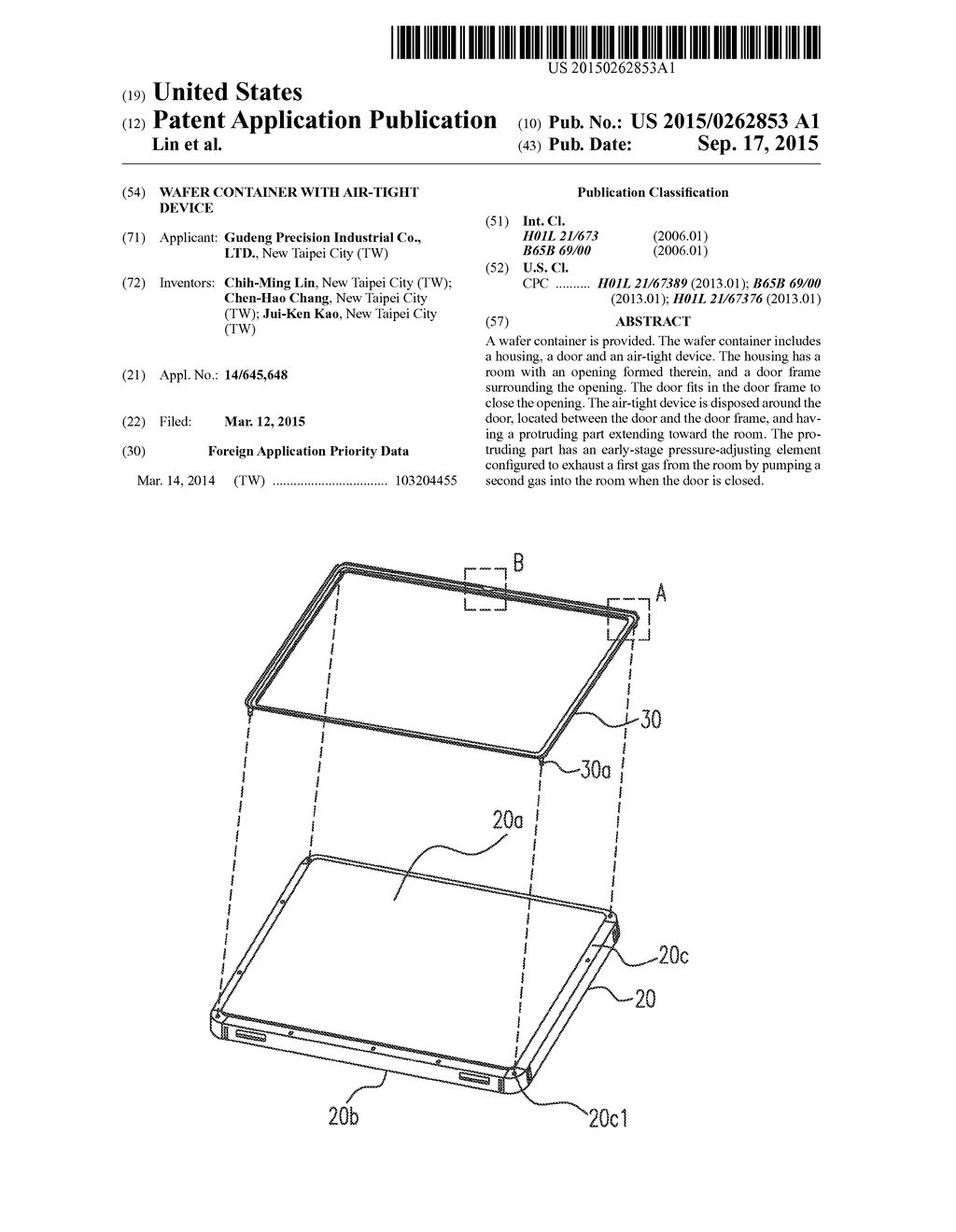 WAFER CONTAINER WITH AIR-TIGHT DEVICE - diagram, schematic, and image 01