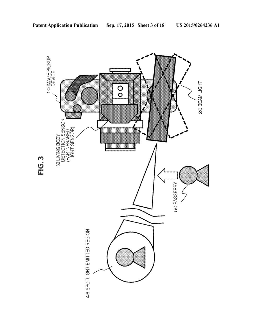 IMAGE PICKUP DEVICE, LIGHT PROJECTION DEVICE, BEAM LIGHT CONTROL METHOD,     AND PROGRAM - diagram, schematic, and image 04