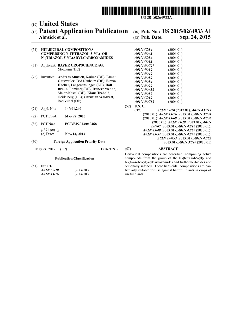 HERBICIDAL COMPOSITIONS COMPRISING N-TETRAZOL-5-YL)- OR     N-(TRIAZOL-5-YL)ARYLCARBOXAMIDES - diagram, schematic, and image 01