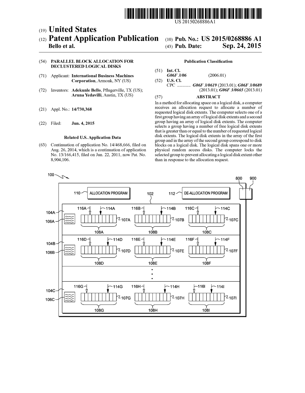 PARALLEL BLOCK ALLOCATION FOR DECLUSTERED LOGICAL DISKS - diagram, schematic, and image 01