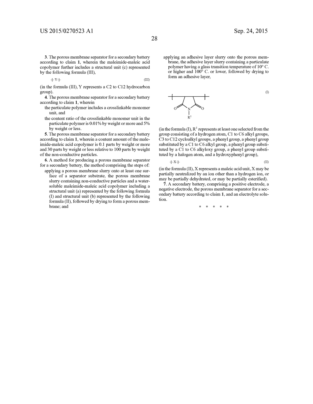 POROUS MEMBRANE SEPARATOR FOR SECONDARY BATTERY, METHOD FOR PRODUCING THE     SAME, AND SECONDARY BATTERY - diagram, schematic, and image 29