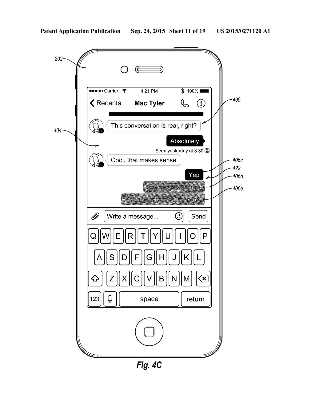 PROVIDING MESSAGE STATUS NOTIFICATIONS DURING ELECTRONIC MESSAGING - diagram, schematic, and image 12