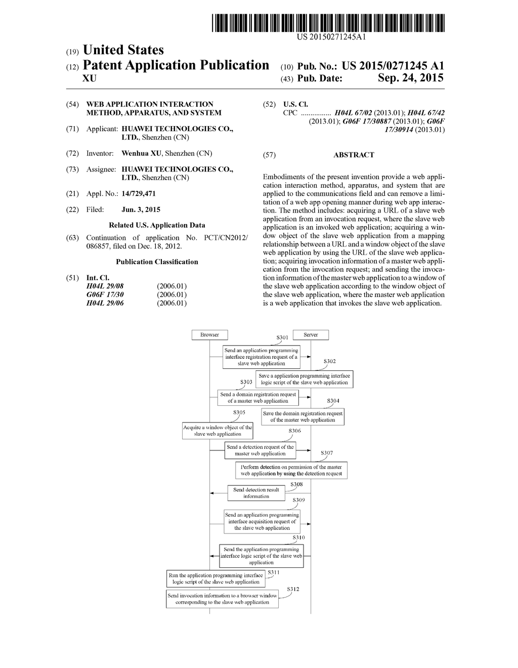 WEB APPLICATION INTERACTION METHOD, APPARATUS, AND SYSTEM - diagram, schematic, and image 01