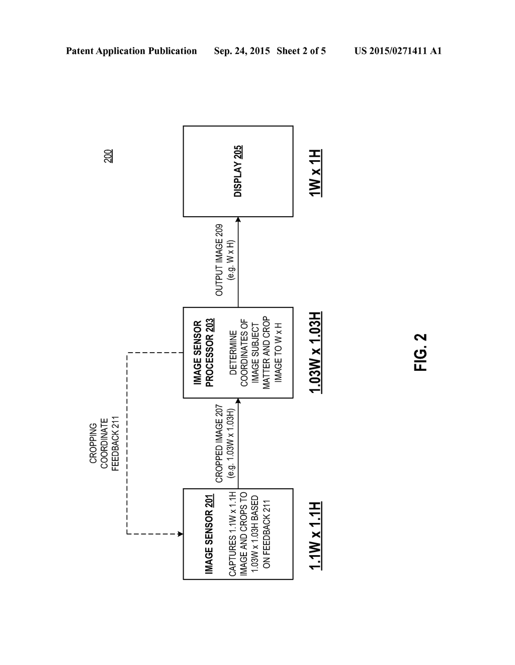 IMAGE SENSOR CROPPING IMAGES IN RESPONSE TO CROPPING COORDINATE FEEDBACK - diagram, schematic, and image 03