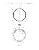 INNER TUBE FOR A TELESCOPIC STEERING COLUMN FOR AN AUTOMOTIVE VEHICLE,     METHOD FOR FORMING A FIRST END SECTOR IN SUCH INNER TUBE AND REDUCING AND     DRAWING DEVICE FOR FORMING THE END diagram and image