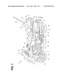 WINDSHIELD DEVICE FOR SADDLE-RIDE TYPE VEHICLE, AND VEHICLE INCORPORATING     SAME diagram and image