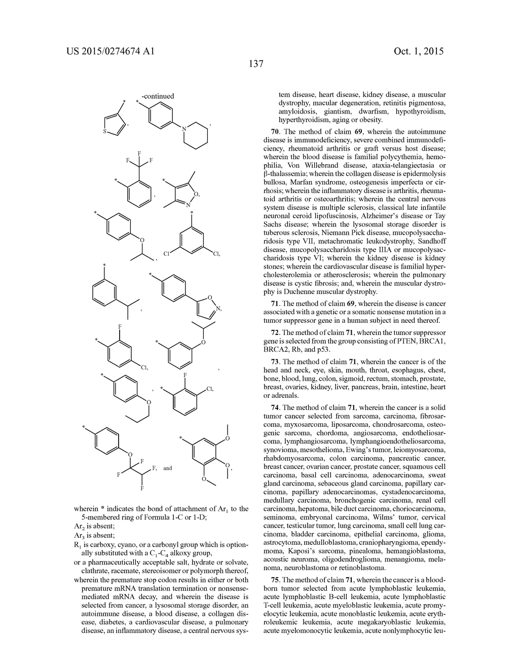 PYRAZOLE OR TRIAZOLE COMPOUNDS AND THEIR USE FOR THE MANUFACTURE OF A     MEDICAMENT FOR TREATING SOMATIC MUTATION-RELATED DISEASES - diagram, schematic, and image 141