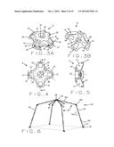 TENT SYSTEM EMPLOYING AN IMPROVED SPIDER HUB AND ASSOCIATED FRAME     STRUCTURE AND METHOD OF COMPACTING THE FRAME FOR REDUCED STORAGE SIZE diagram and image