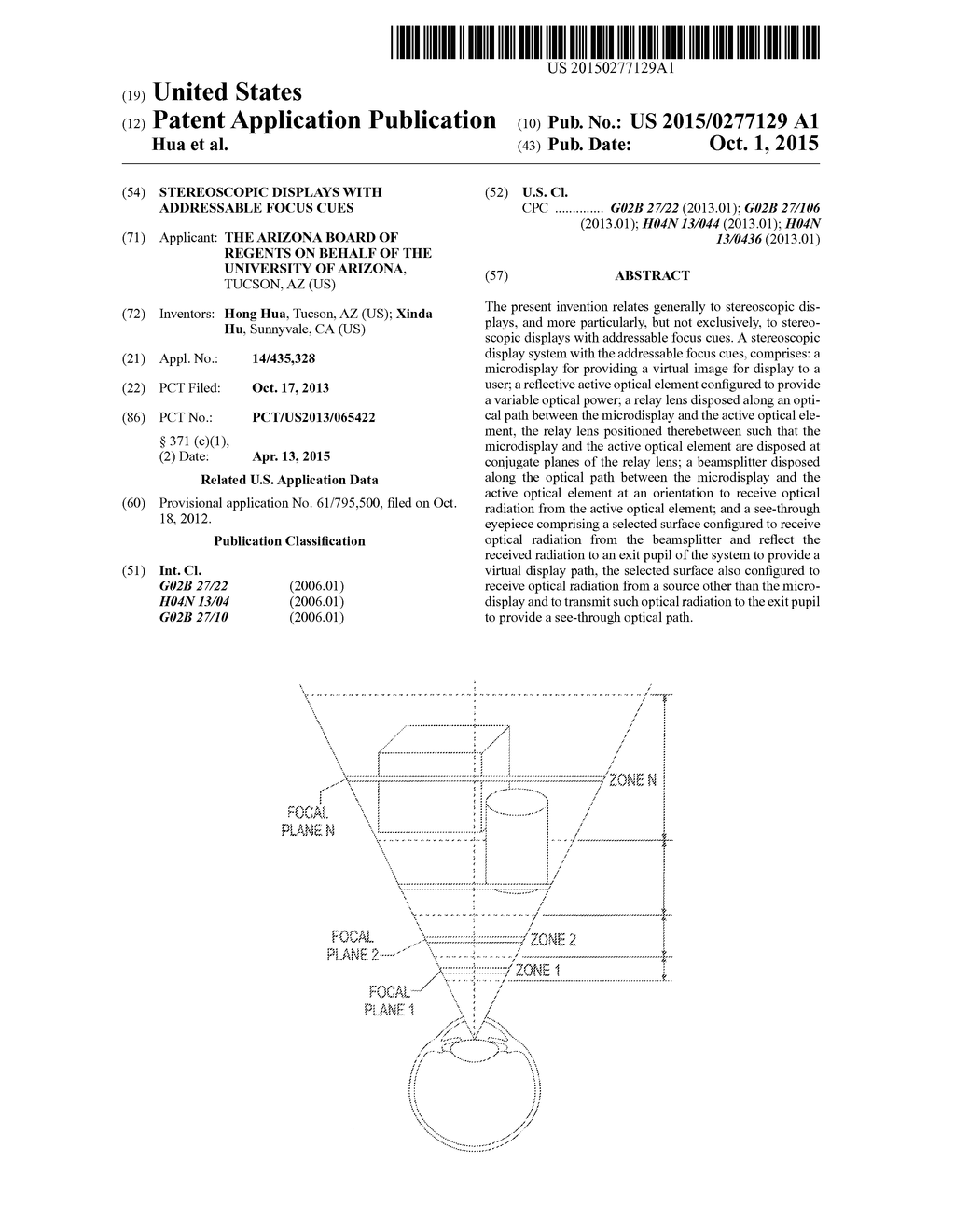 STEREOSCOPIC DISPLAYS WITH ADDRESSABLE FOCUS CUES - diagram, schematic, and image 01