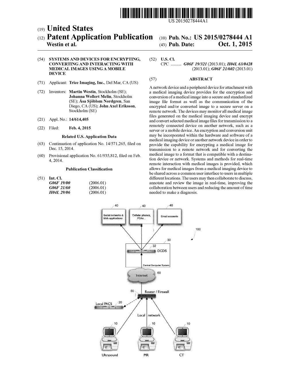 SYSTEMS AND DEVICES FOR ENCRYPTING, CONVERTING AND INTERACTING WITH     MEDICAL IMAGES USING A MOBILE DEVICE - diagram, schematic, and image 01