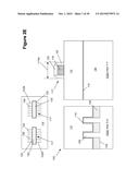 METHODS OF FORMING SEMICONDUCTOR DEVICES USING A LAYER OF MATERIAL HAVING     A PLURALITY OF TRENCHES FORMED THEREIN diagram and image