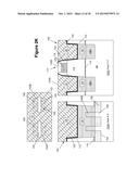 METHODS OF FORMING SEMICONDUCTOR DEVICES USING A LAYER OF MATERIAL HAVING     A PLURALITY OF TRENCHES FORMED THEREIN diagram and image