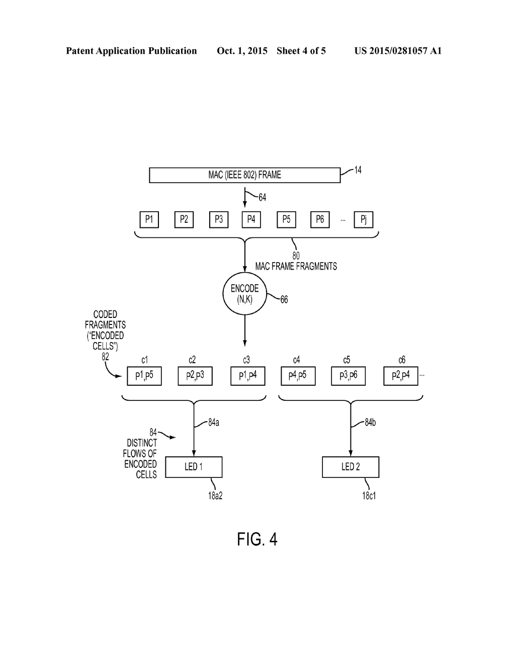 DISTRIBUTED MEDIA ACCESS CONTROLLER TRANSMITTING NETWORK CODED CELLS VIA     OPTICAL TRANSMITTERS - diagram, schematic, and image 05