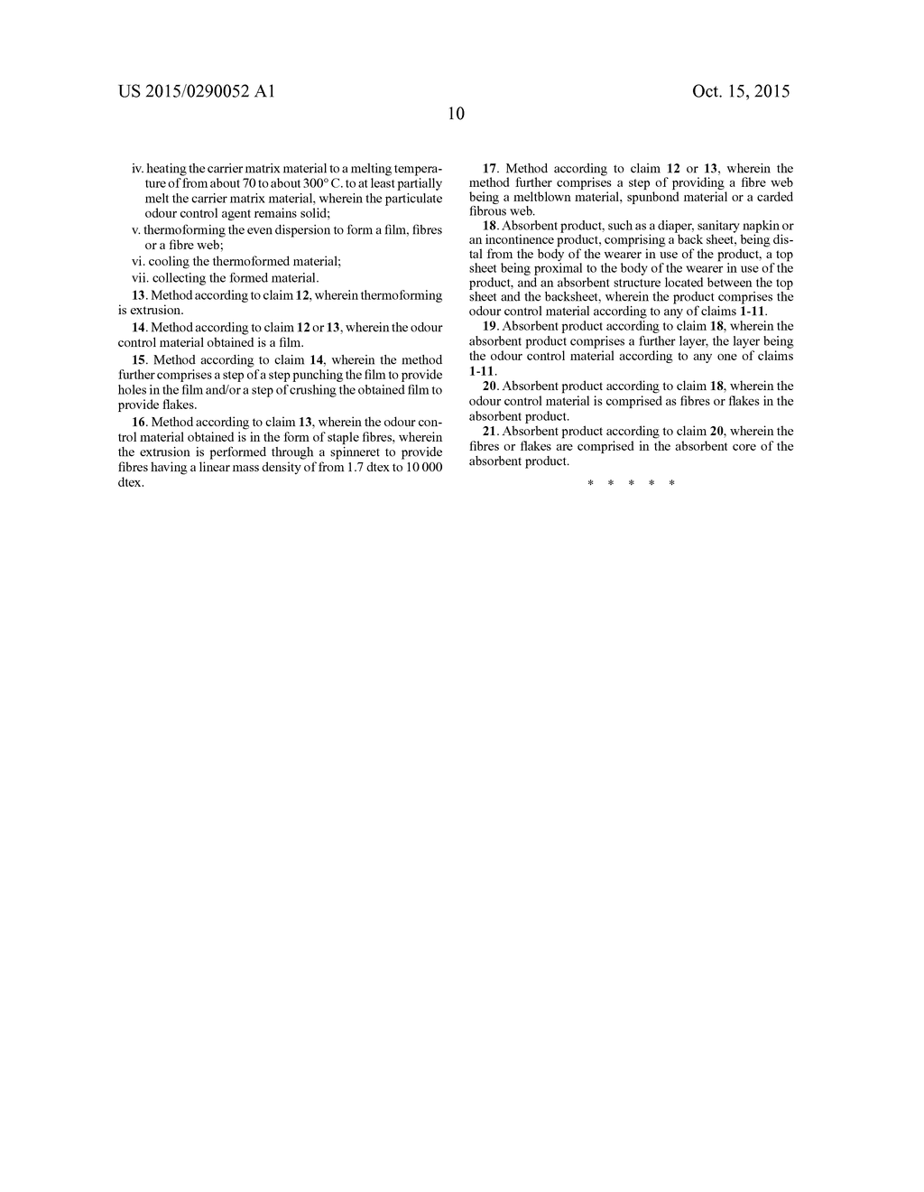 ODOUR CONTROL MATERIAL, METHOD FOR PREPARATION OF AN ODOUR CONTROL     MATERIAL AND AN ABSORBENT PRODUCT COMPRISING THE ODOUR CONTROL MATERIAL - diagram, schematic, and image 16