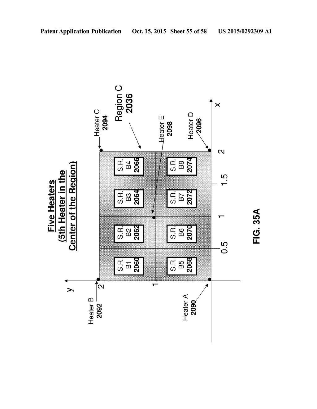 HEATER PATTERN INCLUDING HEATERS POWERED BY WIND-ELECTRICITY FOR IN SITU     THERMAL PROCESSING OF A SUBSURFACE HYDROCARBON-CONTAINING FORMATION - diagram, schematic, and image 56