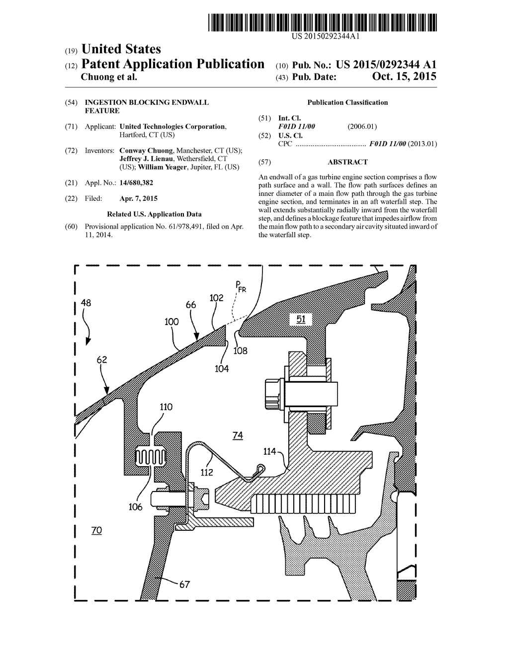 INGESTION BLOCKING ENDWALL FEATURE - diagram, schematic, and image 01