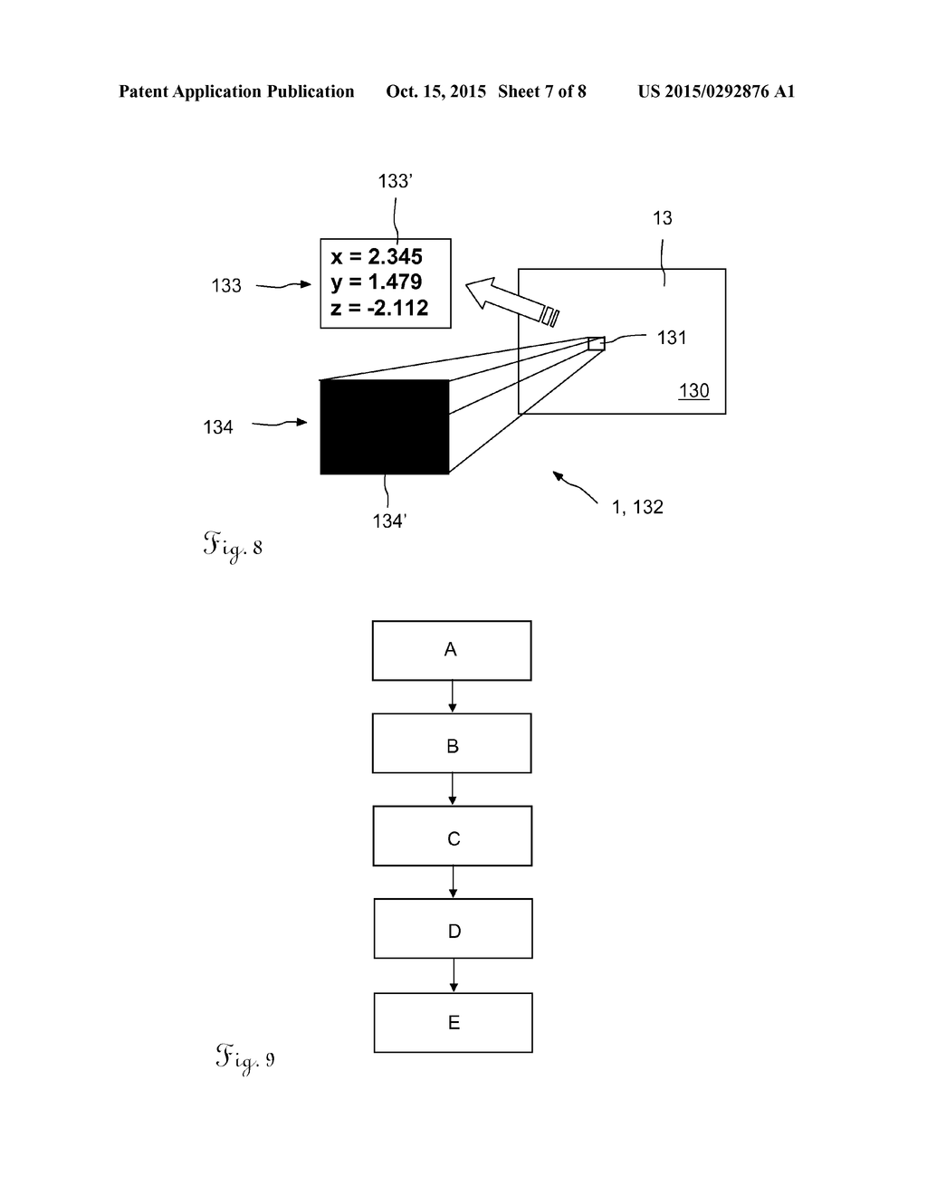 METHOD AND DEVICE FOR DETERMINING THREE-DIMENSIONAL COORDINATES OF AN     OBJECT - diagram, schematic, and image 08