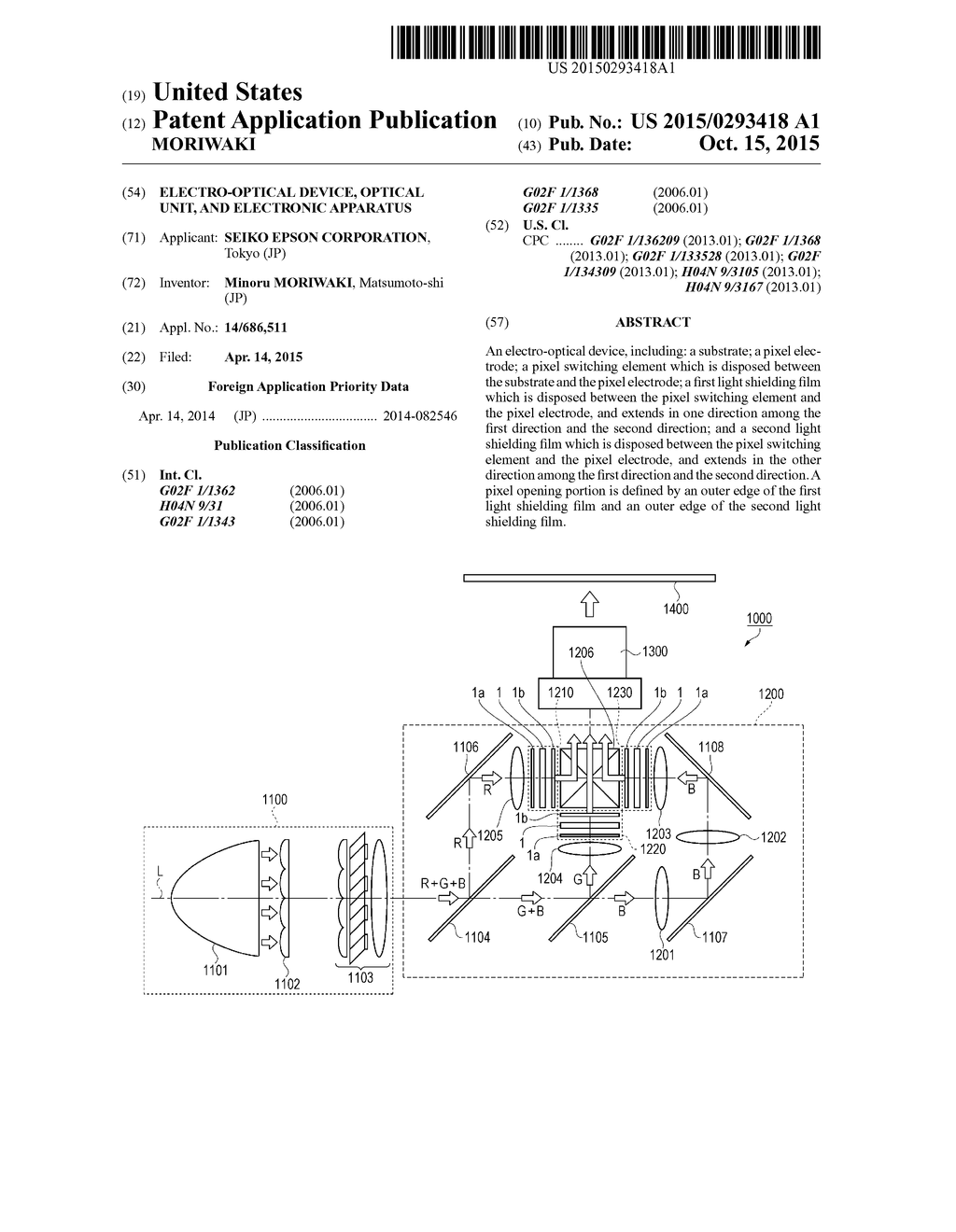 ELECTRO-OPTICAL DEVICE, OPTICAL UNIT, AND ELECTRONIC APPARATUS - diagram, schematic, and image 01