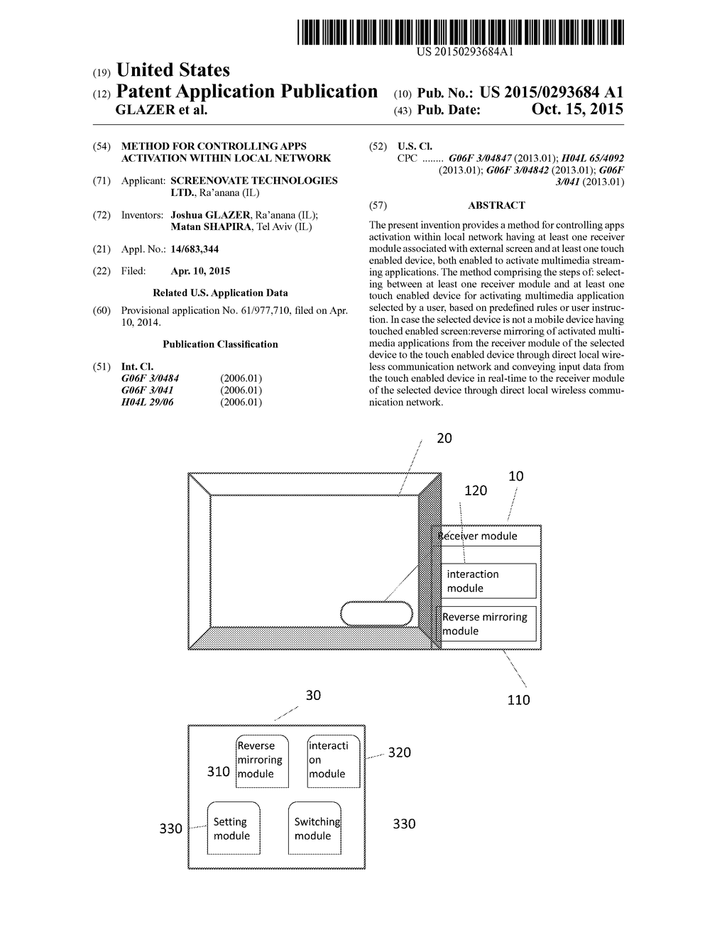 METHOD FOR CONTROLLING APPS ACTIVATION WITHIN LOCAL NETWORK - diagram, schematic, and image 01