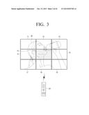 METHOD OF DISPLAYING IMAGE BY USING A PLURALITY OF DISPLAY APPARATUSES AND     ELECTRONIC APPARATUS CONTROLLING A PLURALITY OF DISPLAY APPARATUSES diagram and image