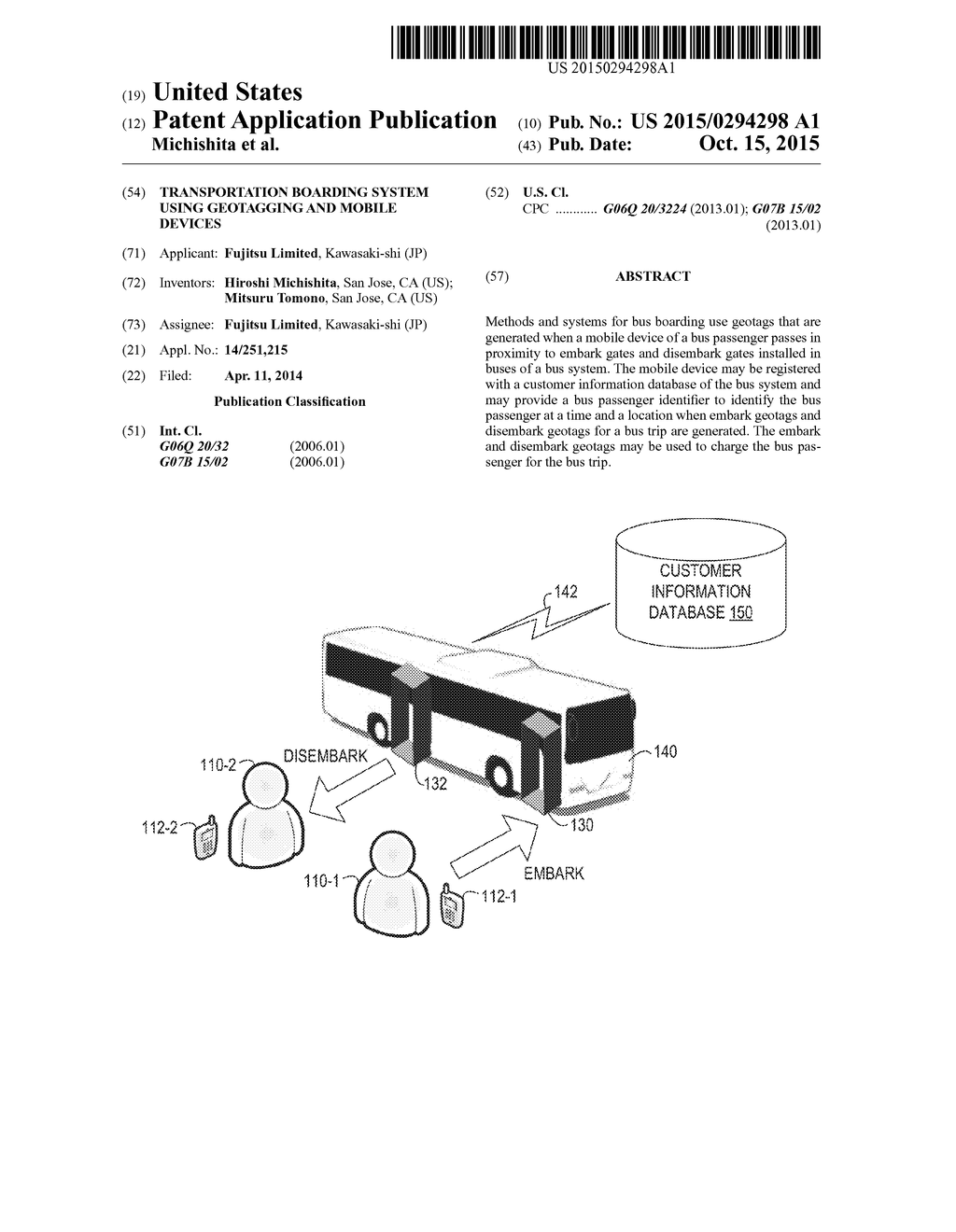 TRANSPORTATION BOARDING SYSTEM USING GEOTAGGING AND MOBILE DEVICES - diagram, schematic, and image 01