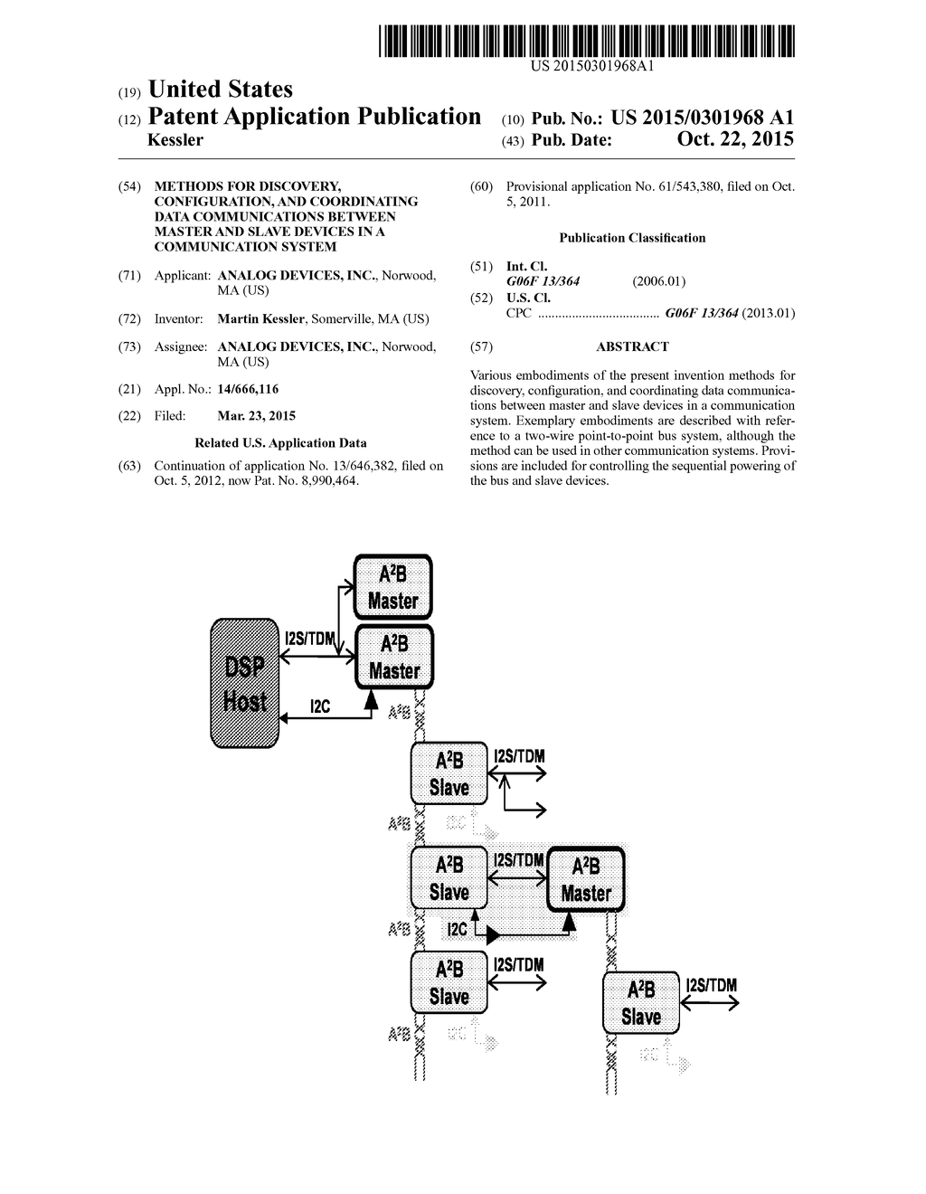 METHODS FOR DISCOVERY, CONFIGURATION, AND COORDINATING DATA COMMUNICATIONS     BETWEEN MASTER AND SLAVE DEVICES IN A COMMUNICATION SYSTEM - diagram, schematic, and image 01