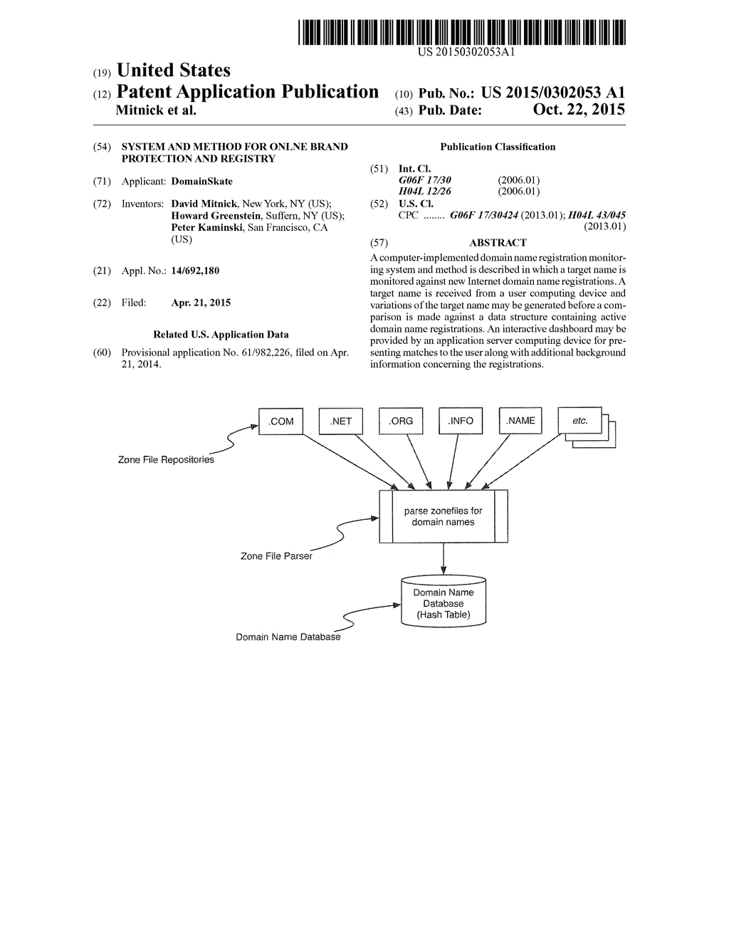 SYSTEM AND METHOD FOR ONLNE BRAND PROTECTION AND REGISTRY - diagram, schematic, and image 01