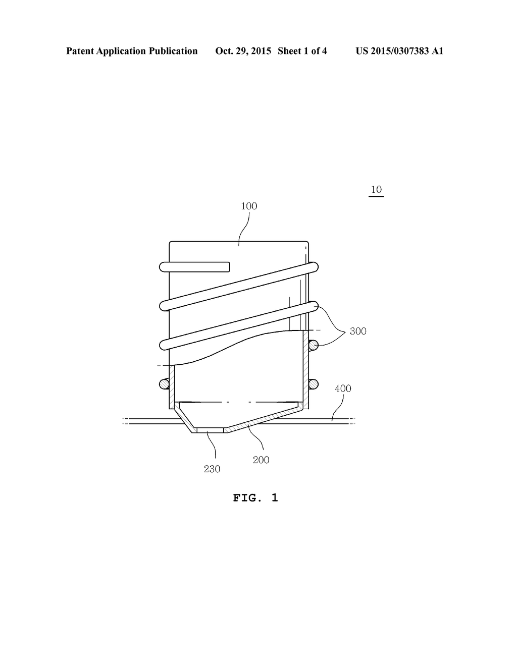 METAL SECTOR FOR BOTTOM OF GLASS MELTING FURNACE, AND GLASS MELTING     FURNACE - diagram, schematic, and image 02