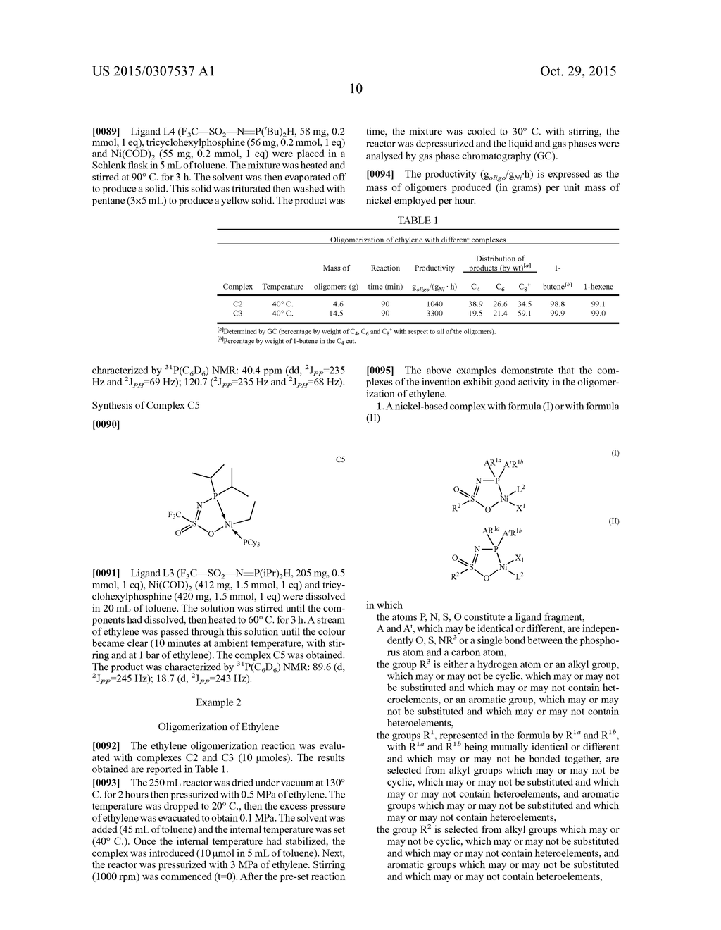 NOVEL CYCLIC NICKEL-BASED COMPLEXES AND THEIR USE IN A PROCESS FOR THE     TRANSFORMATION OF OLEFINS - diagram, schematic, and image 11