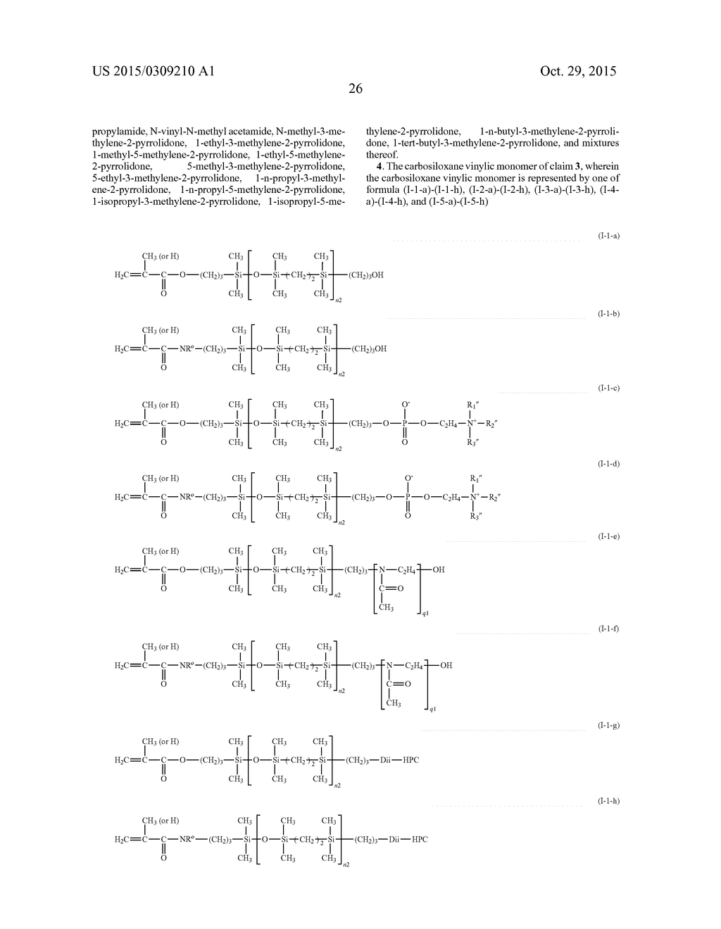 HYDROPHILIZED CARBOSILOXANE VINYLIC MONOMERS - diagram, schematic, and image 27