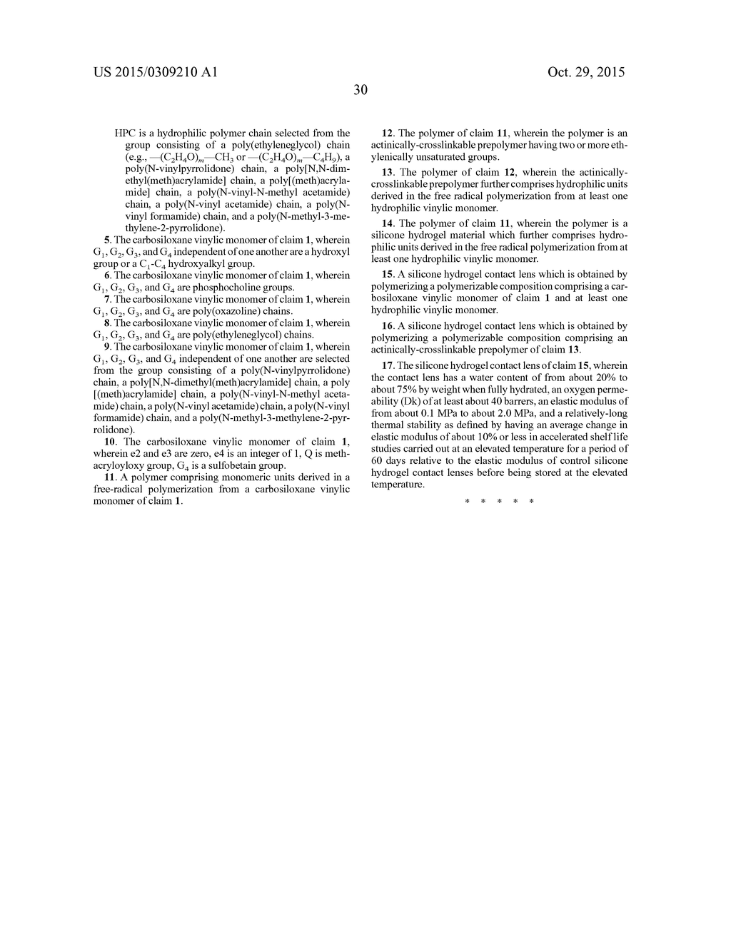 HYDROPHILIZED CARBOSILOXANE VINYLIC MONOMERS - diagram, schematic, and image 31