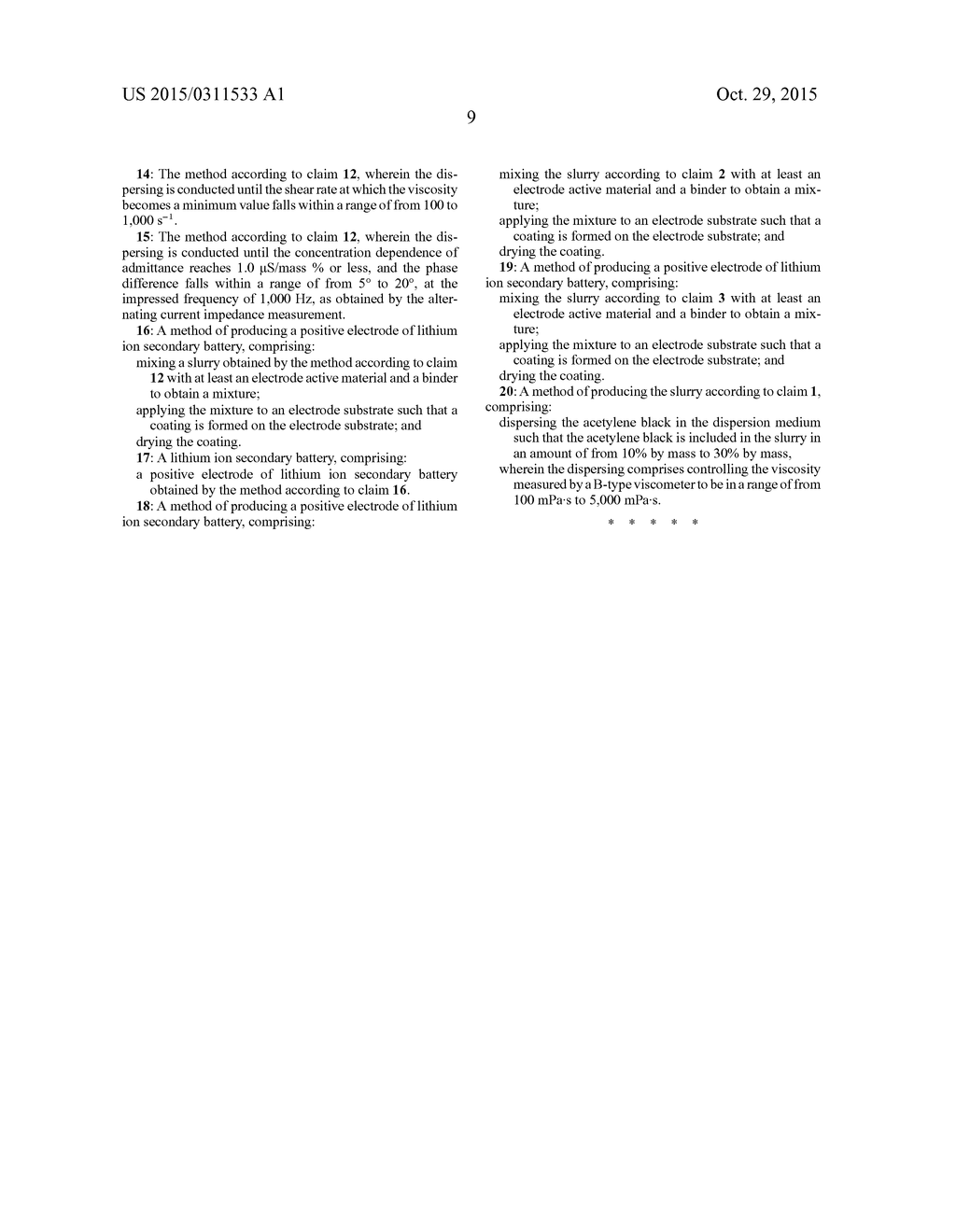 SLURRY CONTAINING DISPERSED ACETYLENE BLACK, AND LITHIUM-ION SECONDARY     BATTERY - diagram, schematic, and image 14