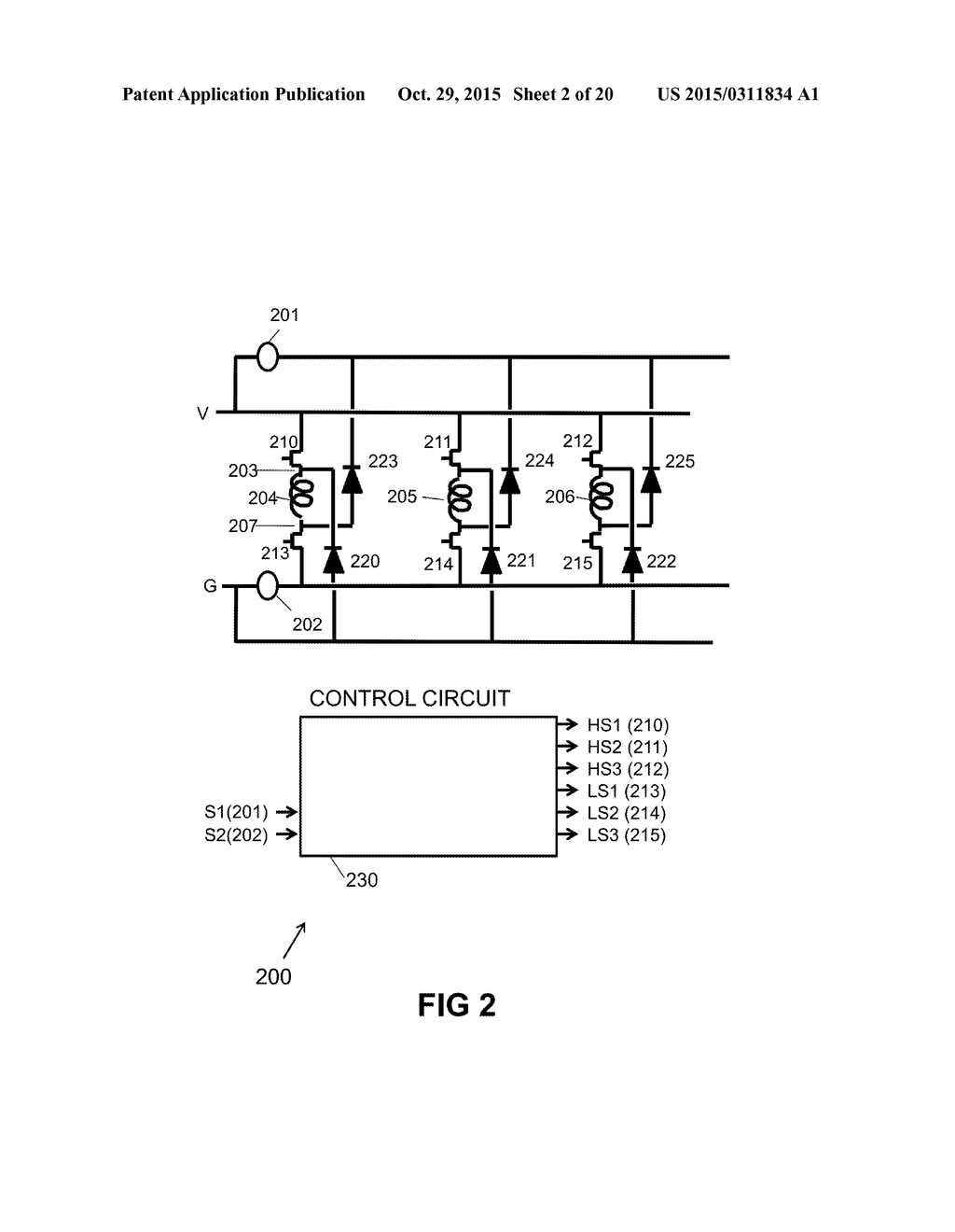 CONTROL CIRCUIT AND METHOD FOR CONTROLLING A MULTIPHASE MOTOR - diagram, schematic, and image 03