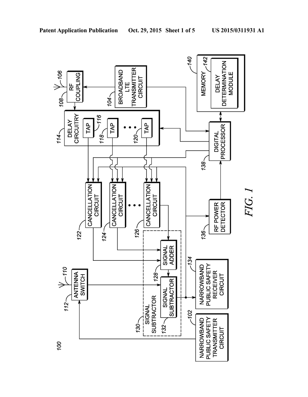 METHOD AND SYSTEM FOR MULTIBAND INTERFERENCE MITIGATION WITH MULTIPATH     CANCELLATION - diagram, schematic, and image 02