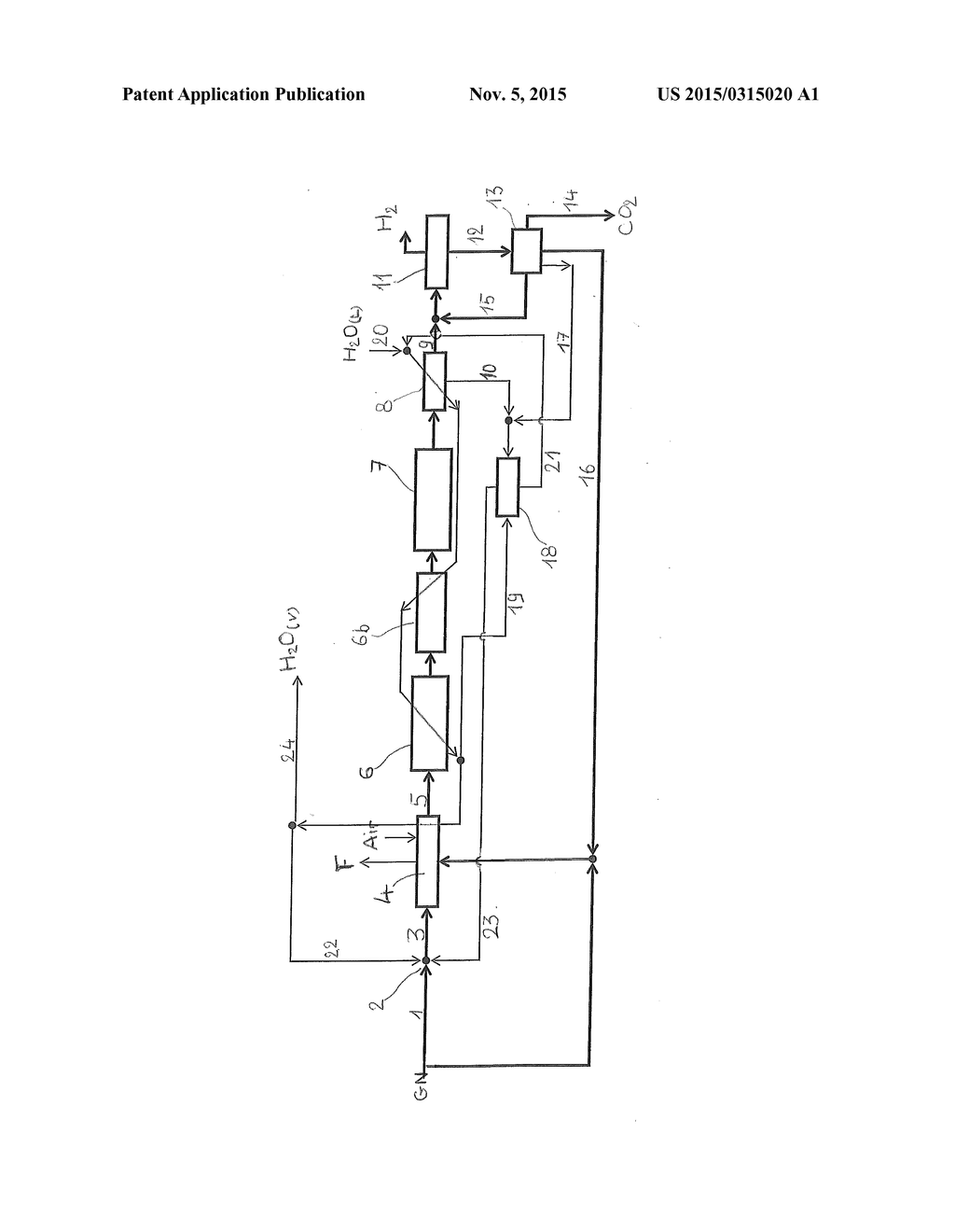 METHOD FOR PRODUCING HYDROGEN BY REFORMING HYDROCARBONS USING STEAM,     COMBINED WITH CARBON DIOXIDE CAPTURE AND STEAM PRODUCTION - diagram, schematic, and image 02