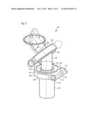 TRACKING DEVICE COMPRISING A RECEIVING STRUCTURE WHICH CAN BE ADJUSTED     ABOUT AT LEAST ONE AXIS, FOR MOUNTING AT LEAST ONE ELEMENT THAT IS     SENSITIVE TO ELECTROMAGNETIC WAVES AND HAS A PREFERENTIAL RADIATION     DIRECTION diagram and image