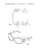 EYEWEAR WITH INTERCHANGEABLE ORNAMENT MOUNTING SYSTEM, ORNAMENT RECEIVING     SYSTEM FOR EYEWEAR AND METHOD OF MOUNTING ORNAMENTS TO EYEWEAR diagram and image